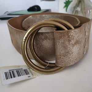 Ralph Lauren distressed leather metallic sheen belt